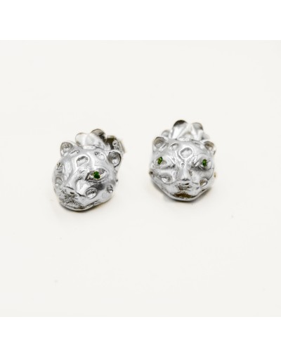 Aretes Topo Jaguares Plata