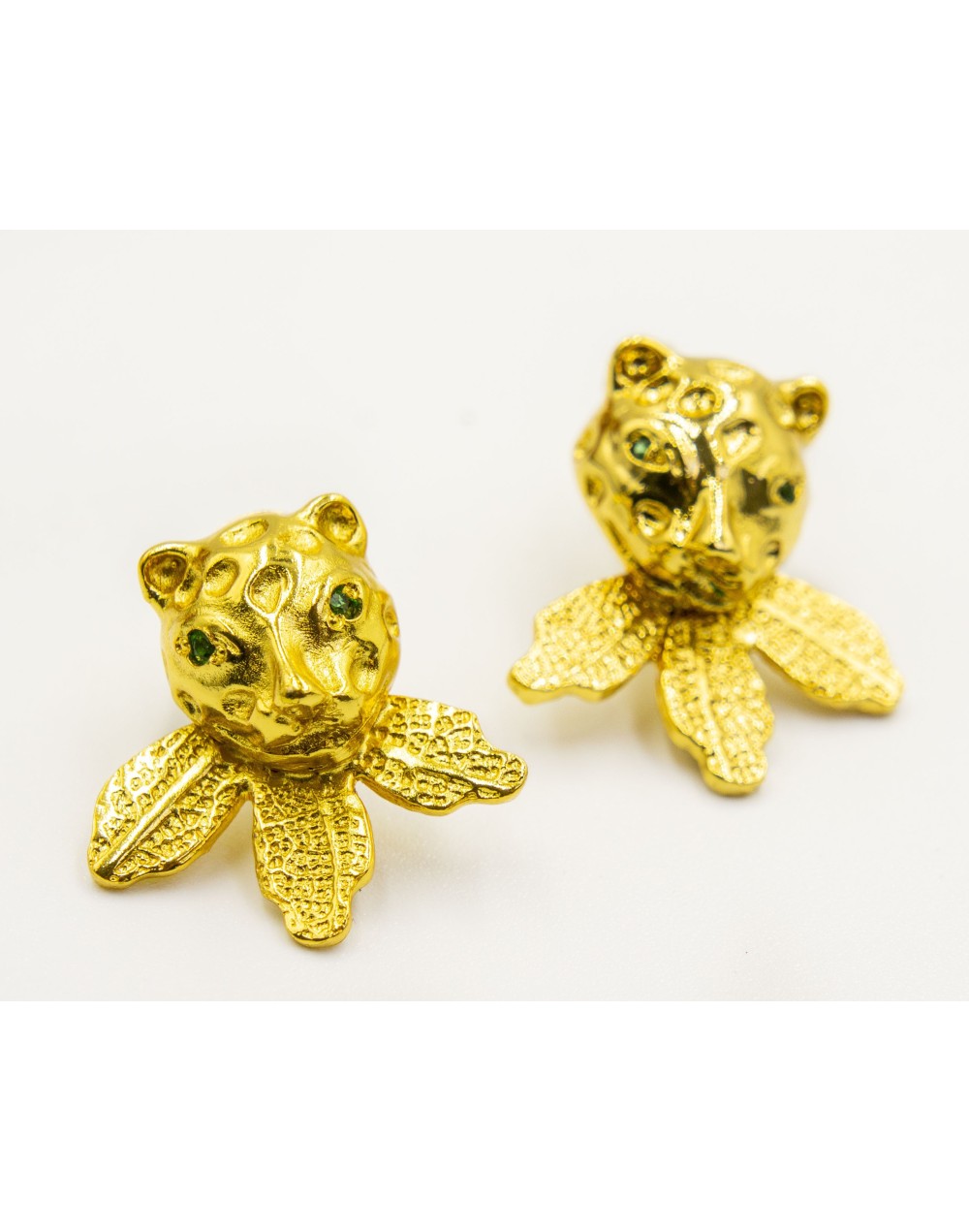 Aretes Topo Jaguares Lobulada Plata