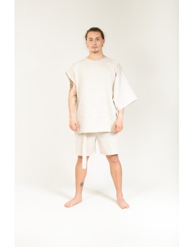 Short Organics Asimetric Linen