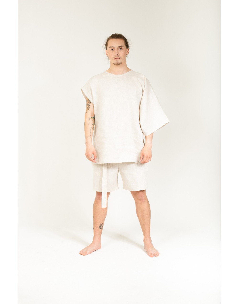 Short Organics Asimetric Linen