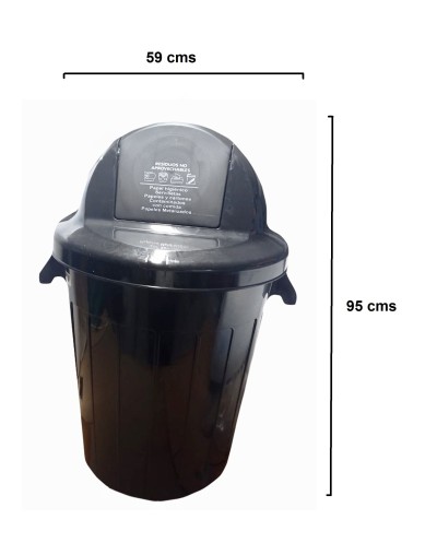 Punto ecológico de 120 litros de 3 puestos caneca tapa de cúpula