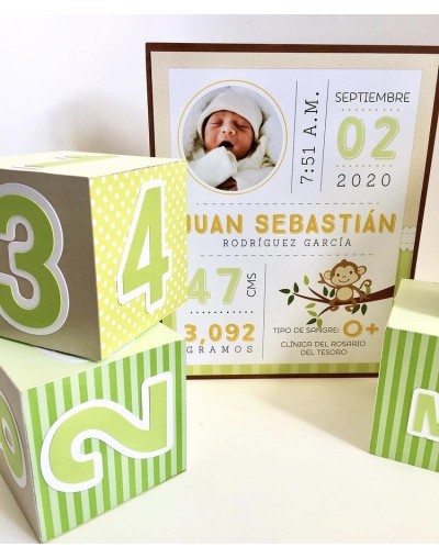Retablo de Nacimiento  Cubos Meses del bebé