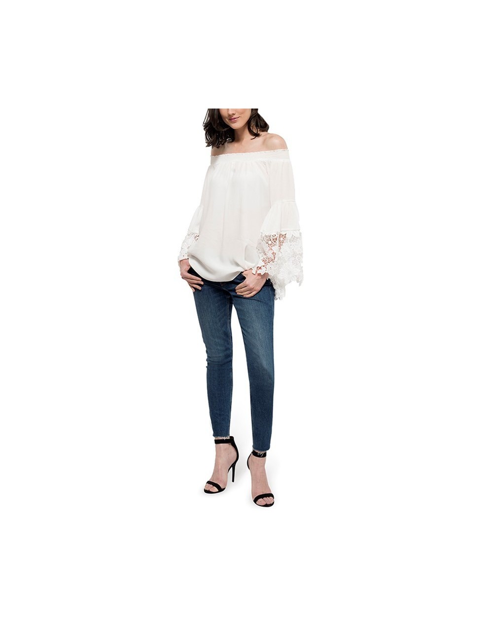 Sku: 2078 Blusa Blanca Encaje