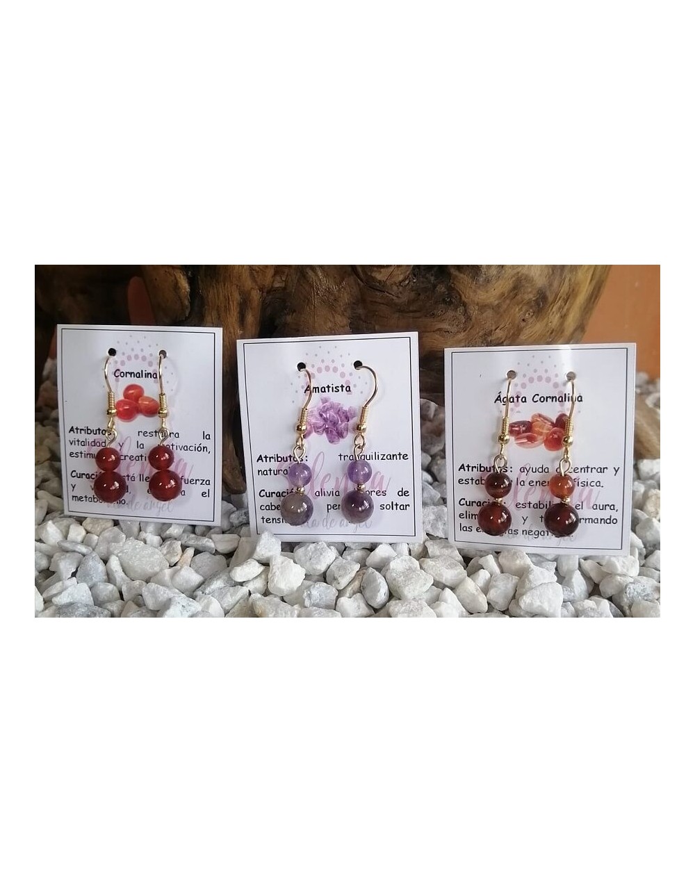 Aretes piedra natural