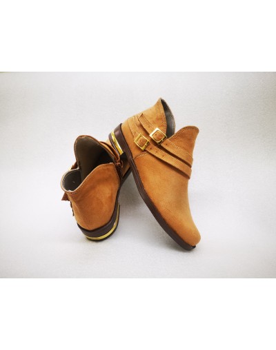 Botines color miel planos para mujer