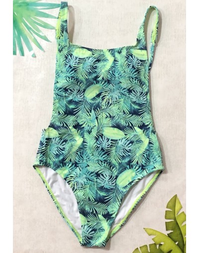 Traje de baño enterizo hojas 