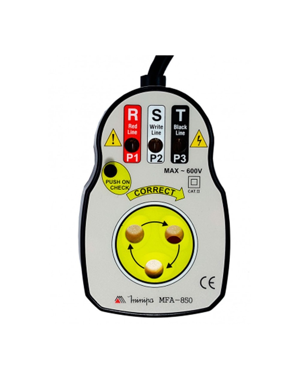 Fasimetro cat iv 600v scontacto metalico  minipa mfa850