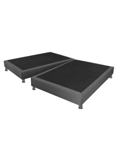 Combo Colchón Dublin Gris QueenBase Cama DivididaAlmohadasCabecero