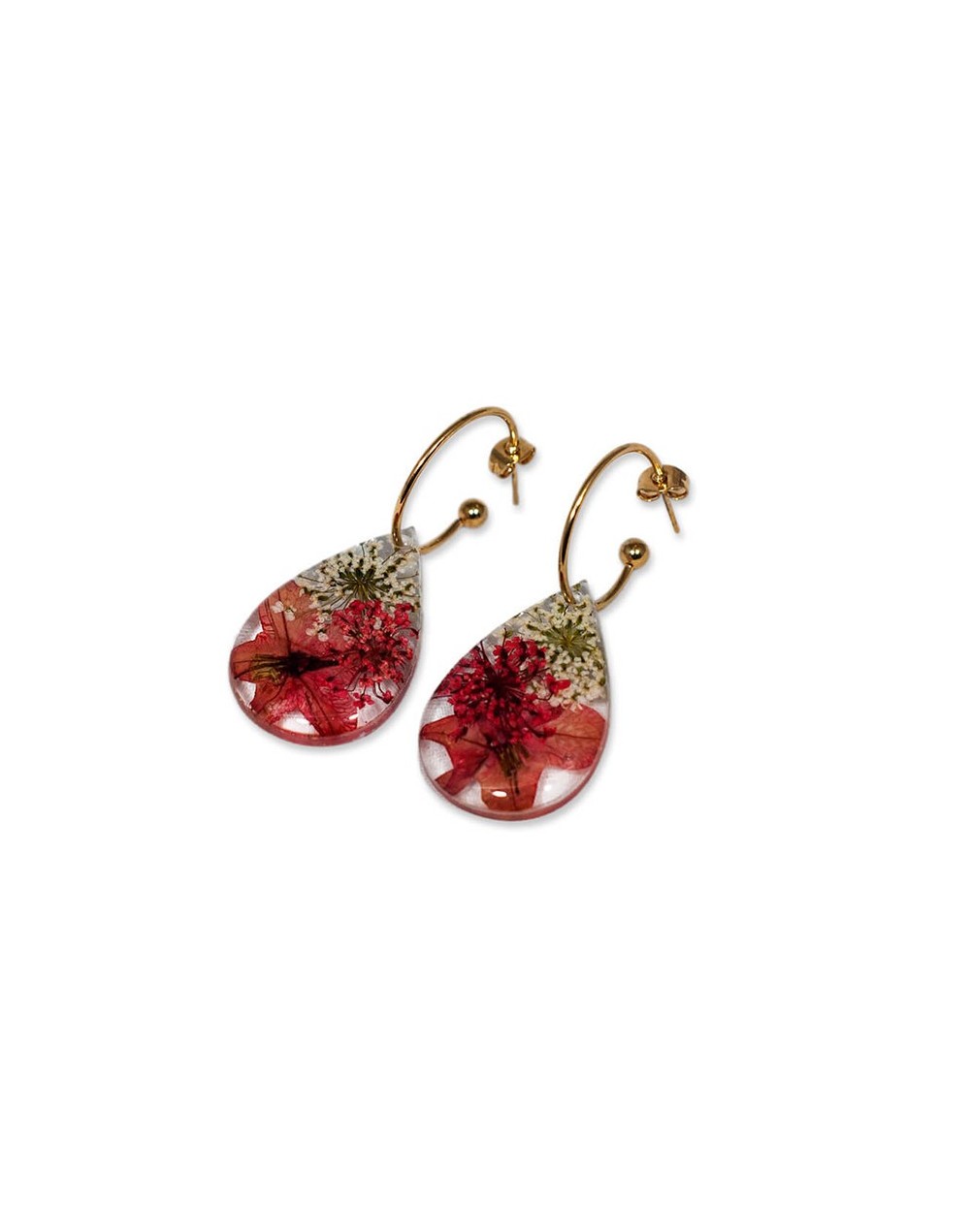 Aretes flores naturales encapsuladasbella
