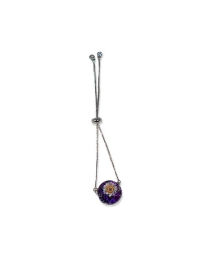 Pulsera ajustable flores naturales encapsuladas