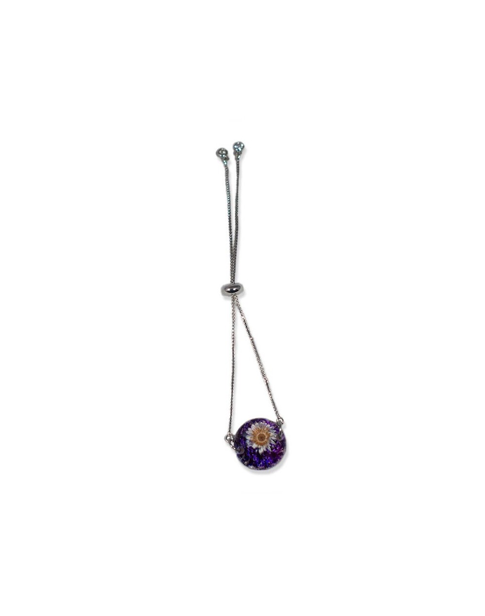 Pulsera ajustable flores naturales encapsuladas