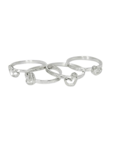 Anillo corazón en plata ley 950