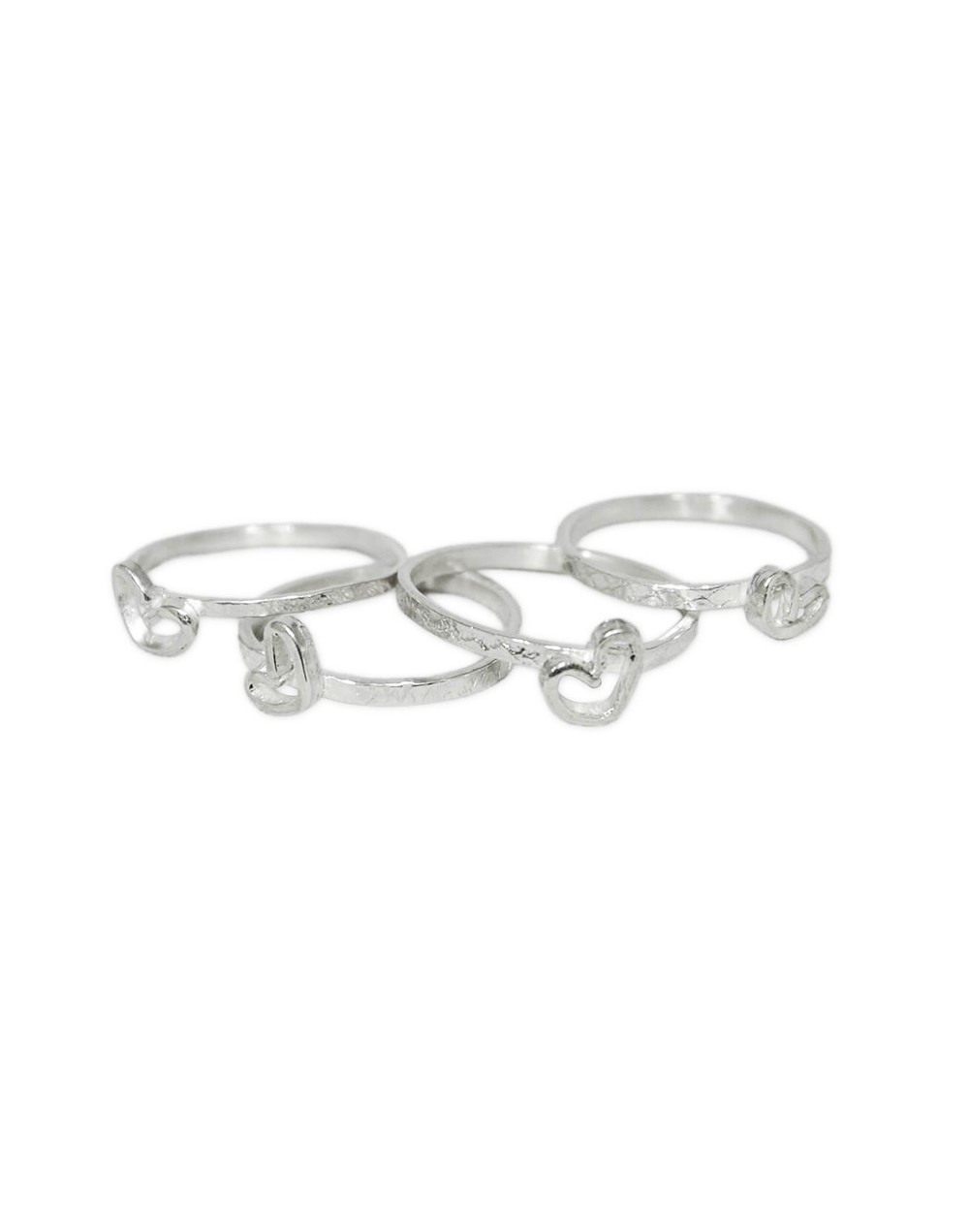 Anillo corazón en plata ley 950