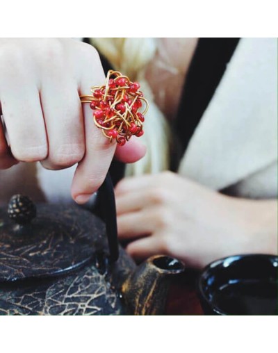 Anillo constelación bronce con baño de oro