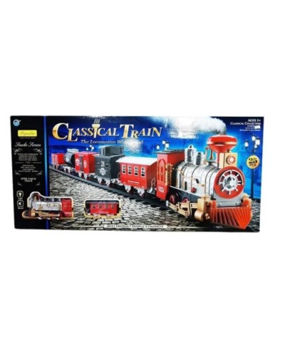 Tren Clásico Navideño De 5 Vagones 740 Cm Luz Humo Y Sonido