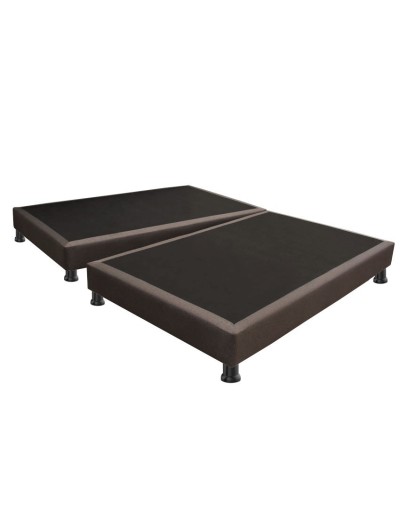 Combo Colchón Dublin Café QueenBase Cama DivididaAlmohadasProtectorCabecero