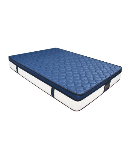 Combo Colchón Dublin Azul DobleBase Cama Entera AlmohadasProtectorCabecero
