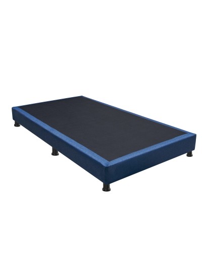 Combo Colchón Dublin Azul DobleBase Cama Entera AlmohadasProtectorCabecero