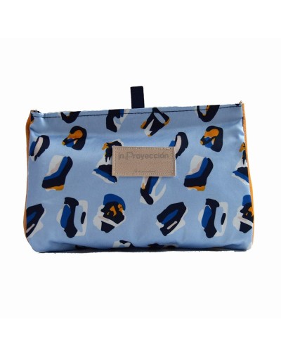 Kit de aseo personal azul estampado