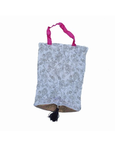 Bolsa plegable arabescos blanca