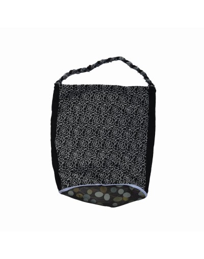 Bolsa plegable flores negro café