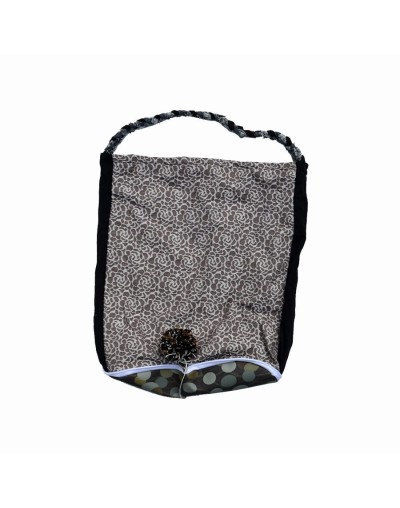 Bolsa plegable flores negro café