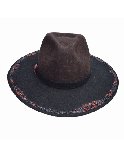 Sombrero ala ancha combinado