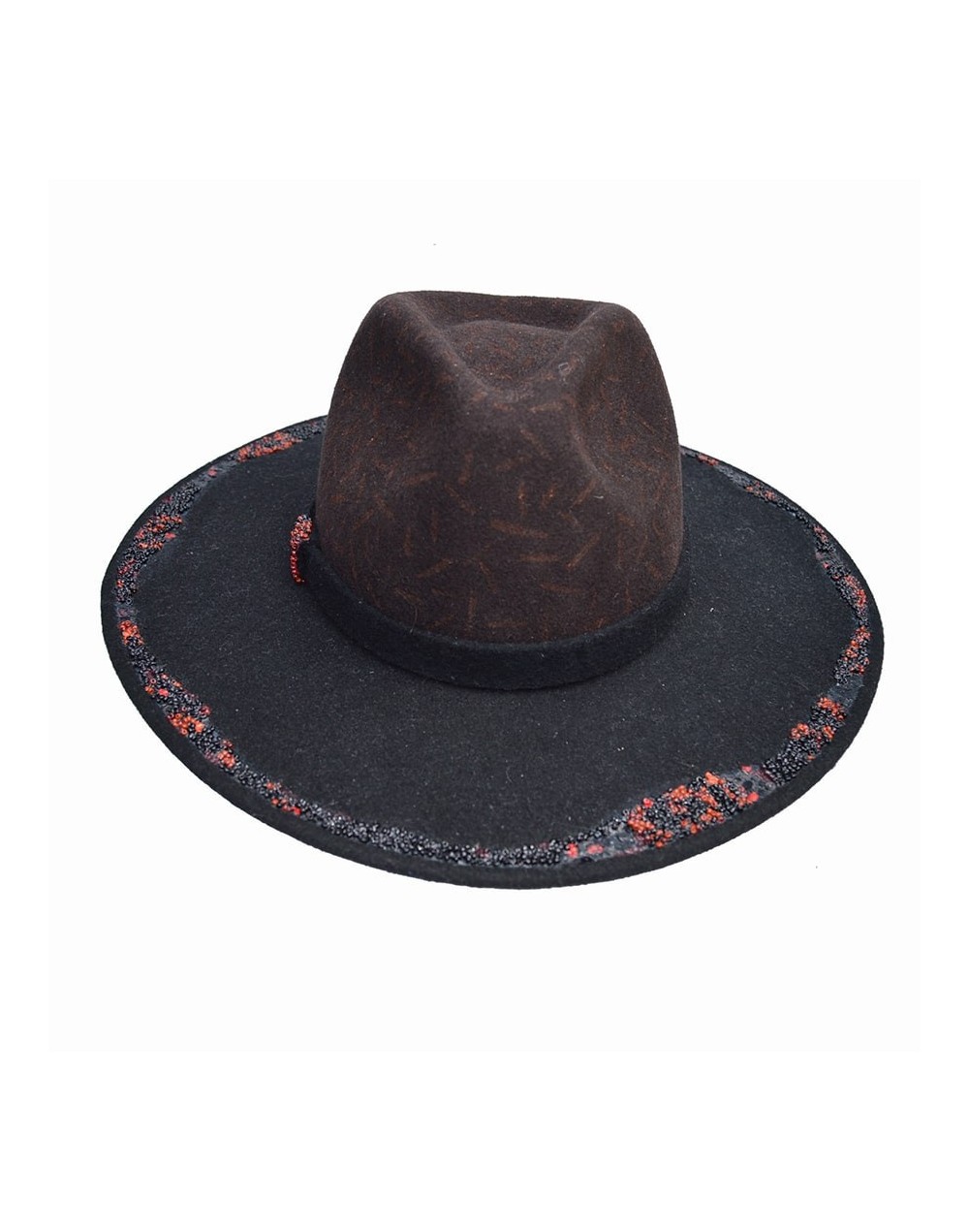 Sombrero ala ancha combinado