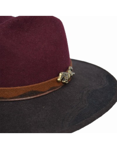 Sombrero ala ancha combinado