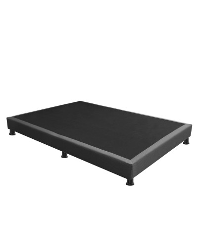 Combo Colchón Dublin Gris DobleBase Cama Entera AlmohadasCabecero