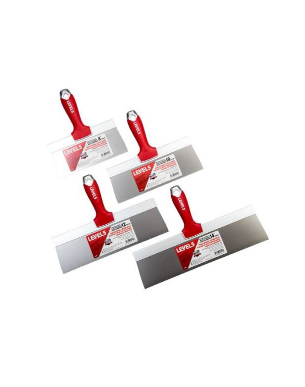 Combo espatulones level5 tools acero inoxidable