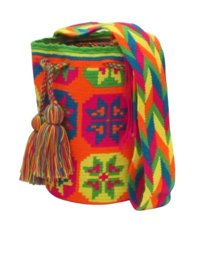 Mochila wayuu colorida neon