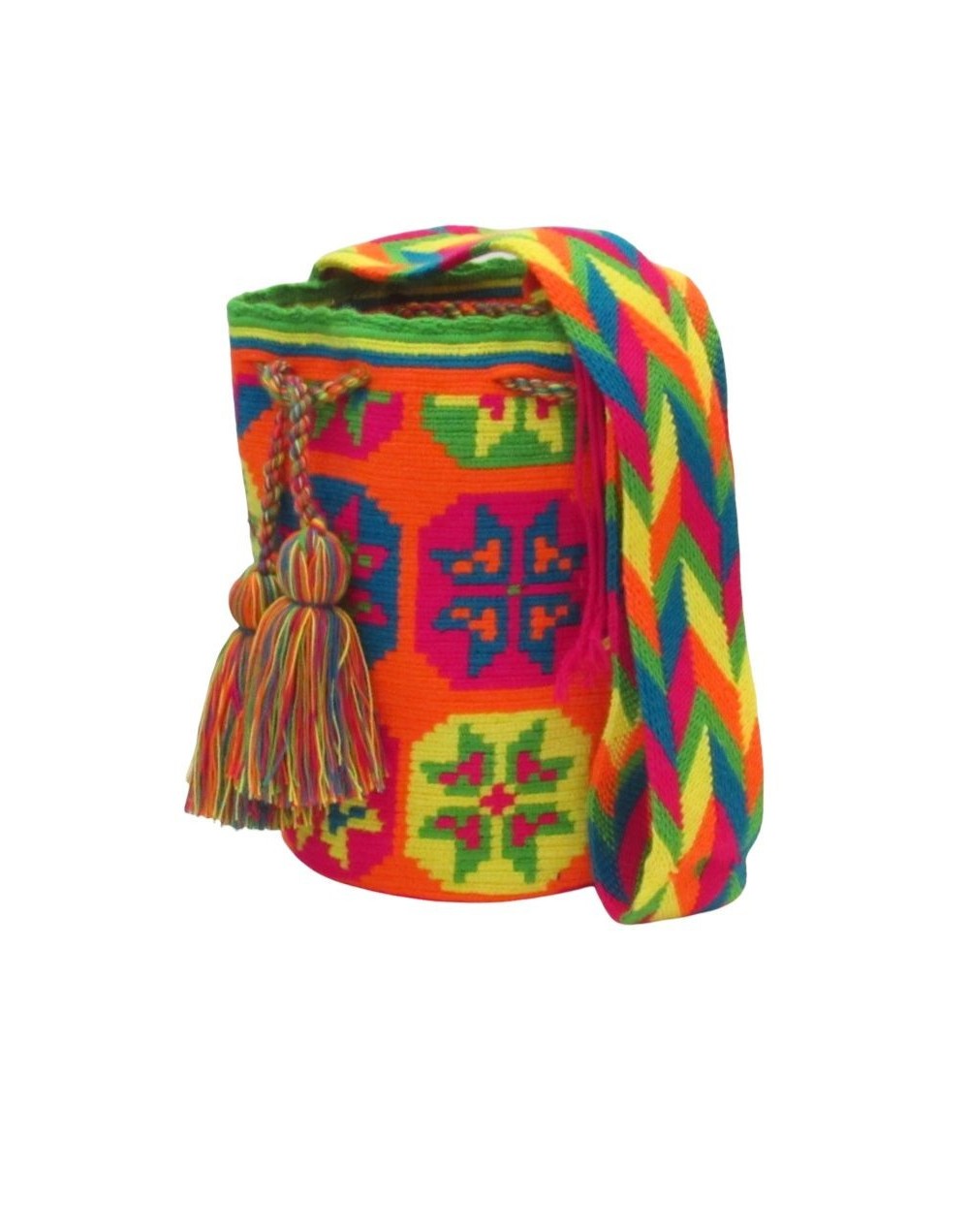 Mochila wayuu colorida neon