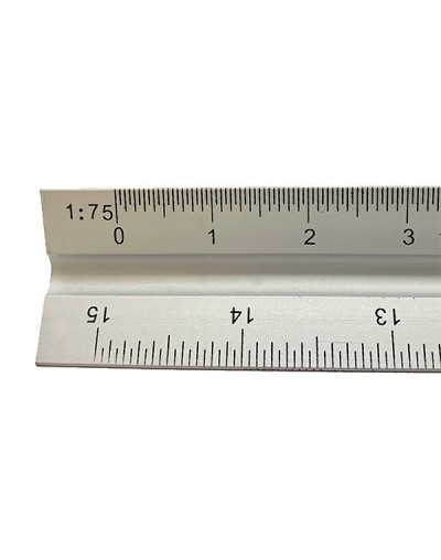 Escalímetro de aluminio 300mm 120255075100