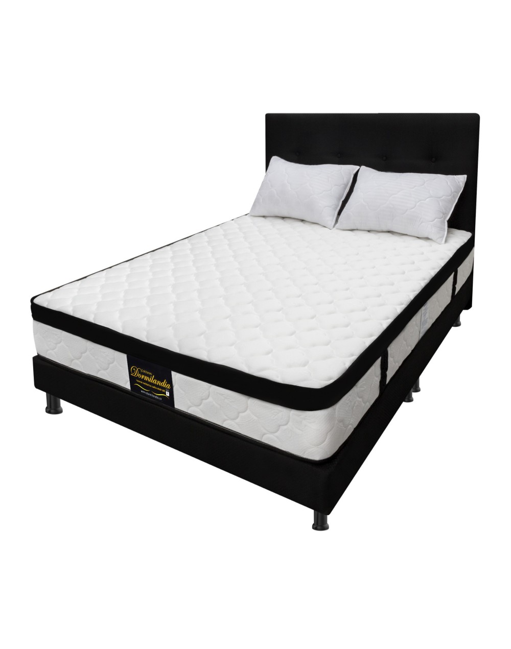 Combo Colchón Versalles QueenBase Cama DivididaAlmohadasProtectorCabecero