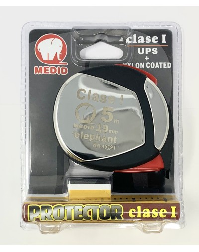 Flexometro clase I estuche acero inox y elastollan 5mx19mm