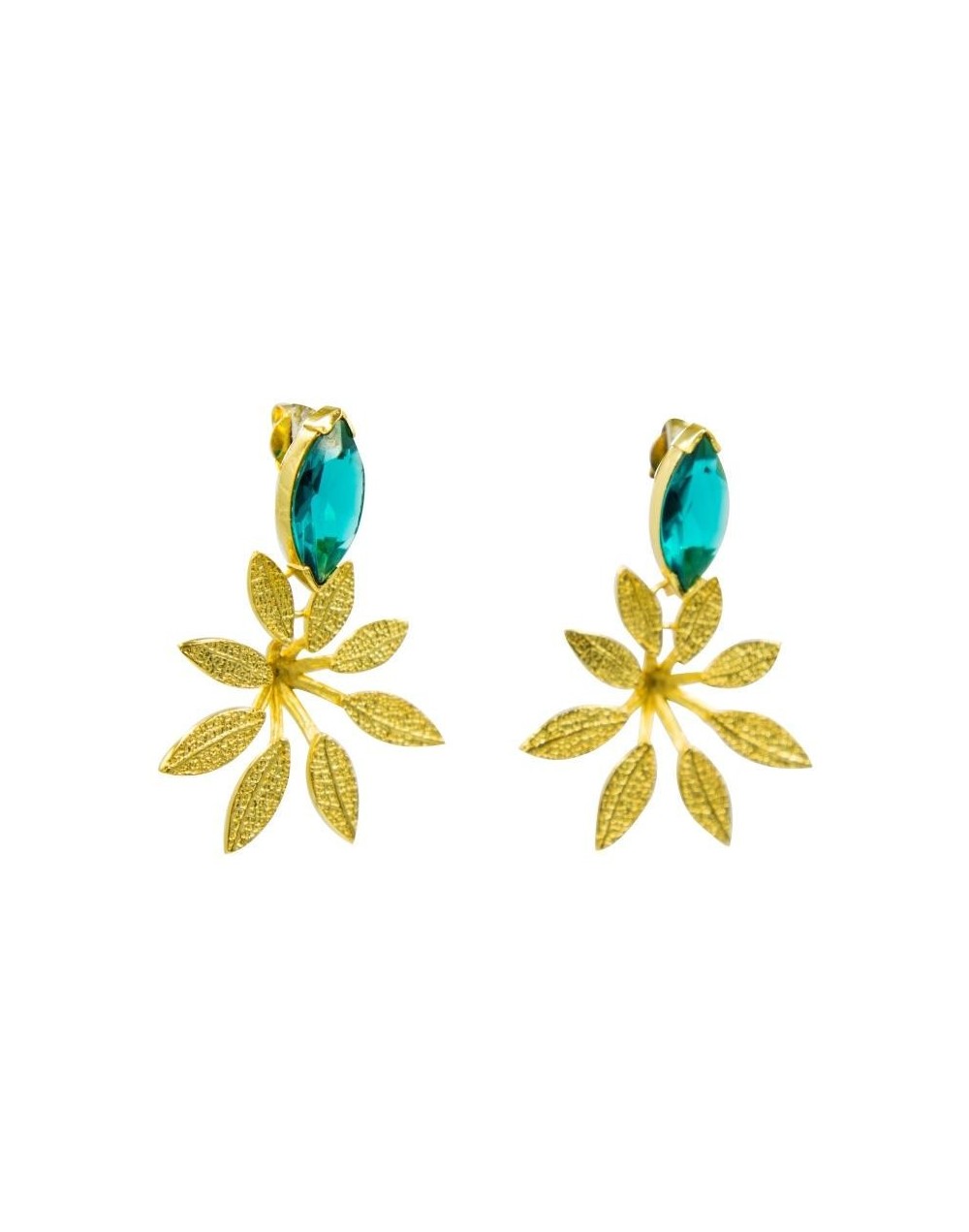 Aretes Topo Schefflera Engaste en Plata