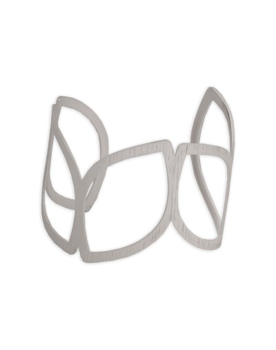 Brazalete inclinado Fiji plateado