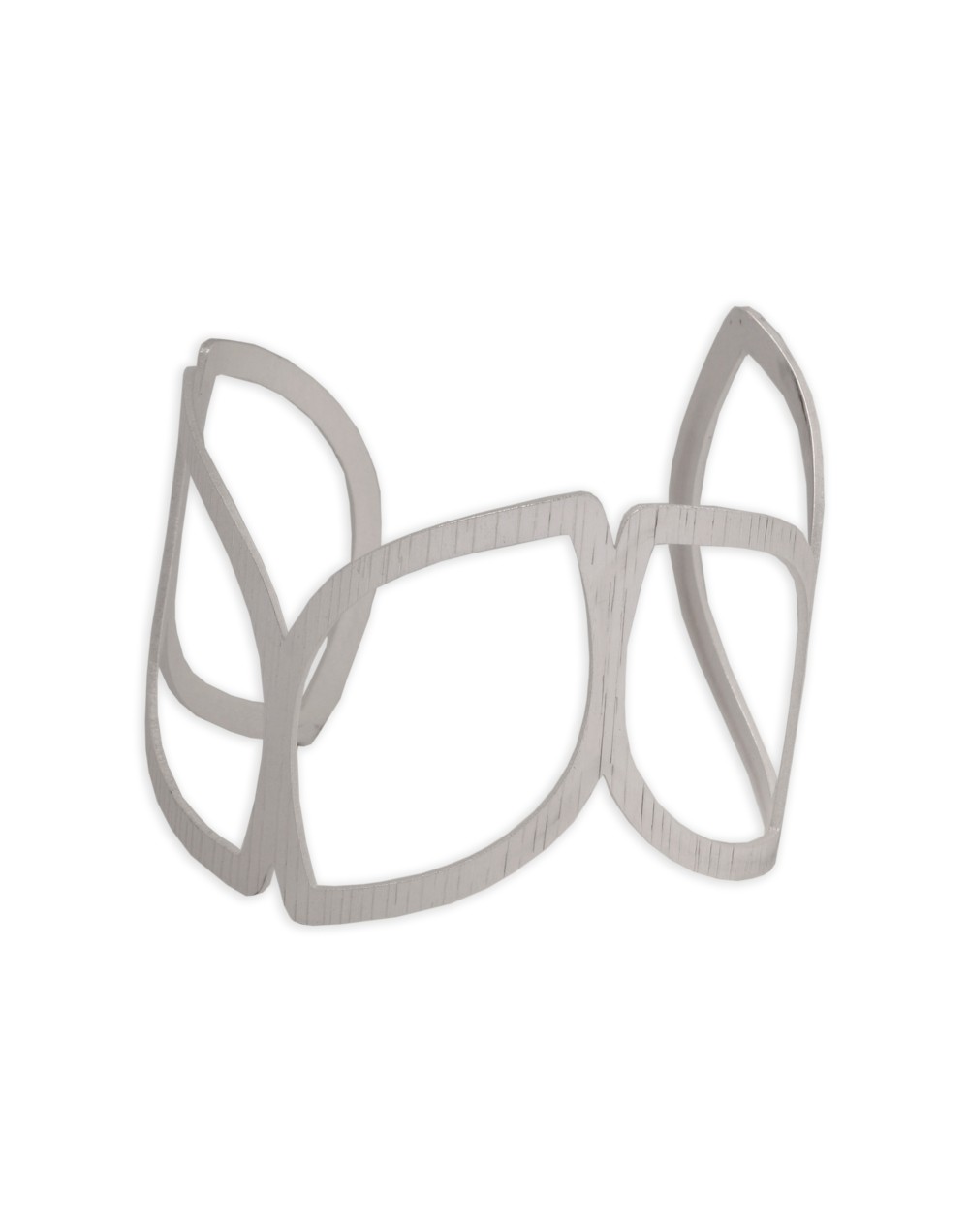 Brazalete inclinado Fiji plateado