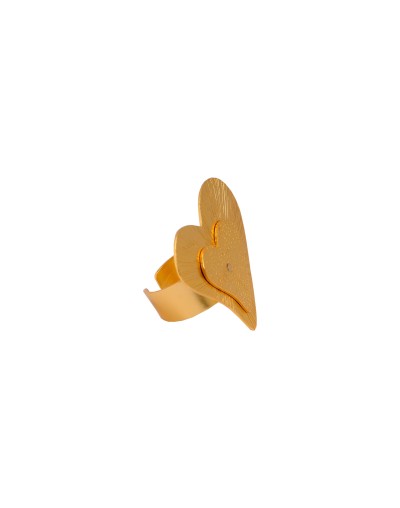 Anillo corazón dorado