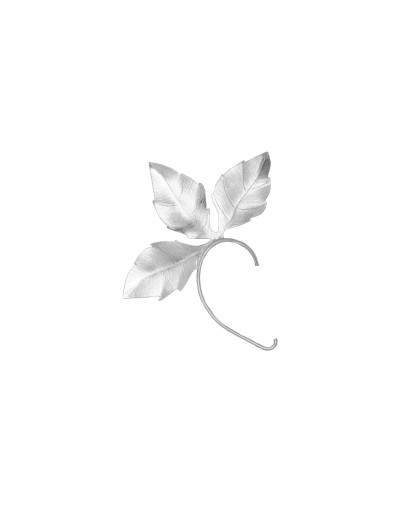 Ear cuff hoja plateadas
