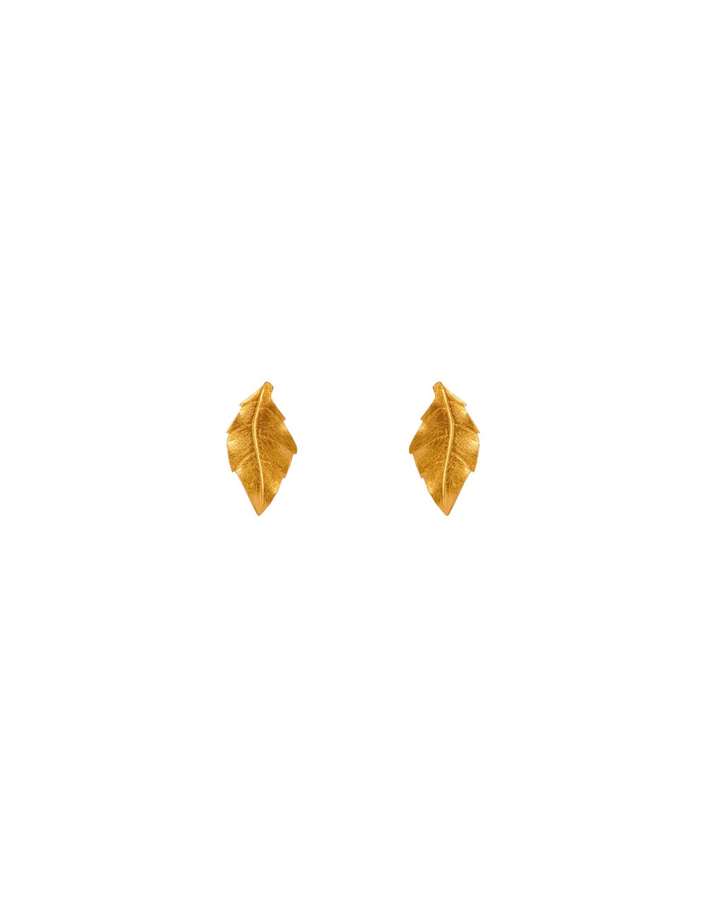 Arete topo hoja pequeña dorada