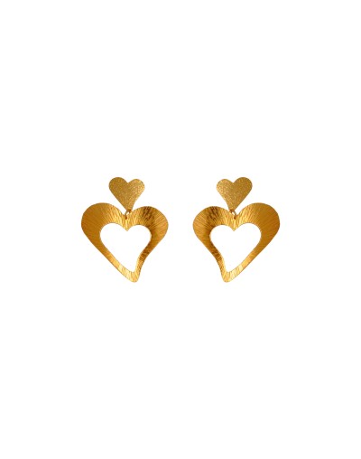 Arete corazón grande dorado
