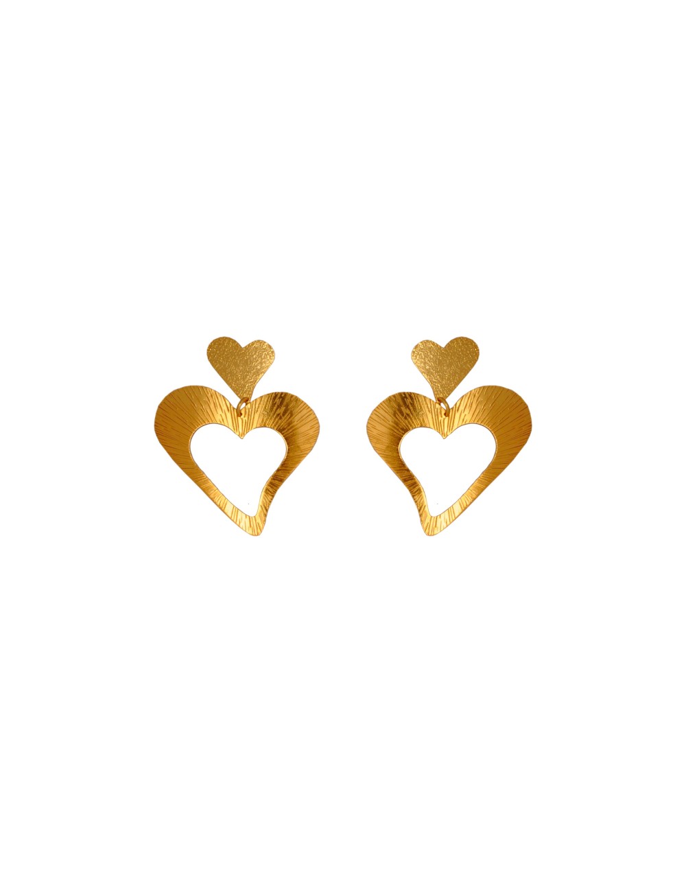 Arete corazón grande dorado