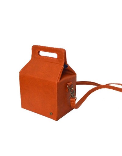Cubeto  bolso cuadrado pequeño para mujer en cuero 