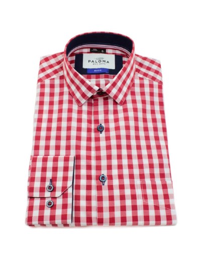 Camisa para hombre de cuadros roja