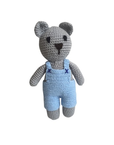 Oso con overol amigurumi tejido