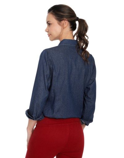 Blusa de jean basic lec lee para mujer  índigo medio