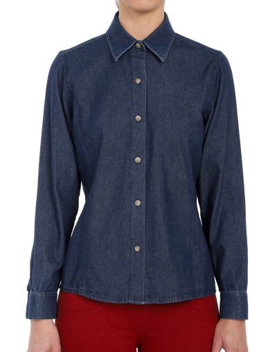 Blusa de jean basic lec lee para mujer  índigo medio