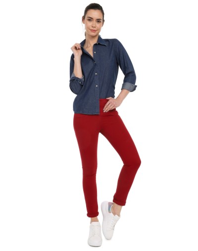 Blusa de jean basic lec lee para mujer  índigo medio
